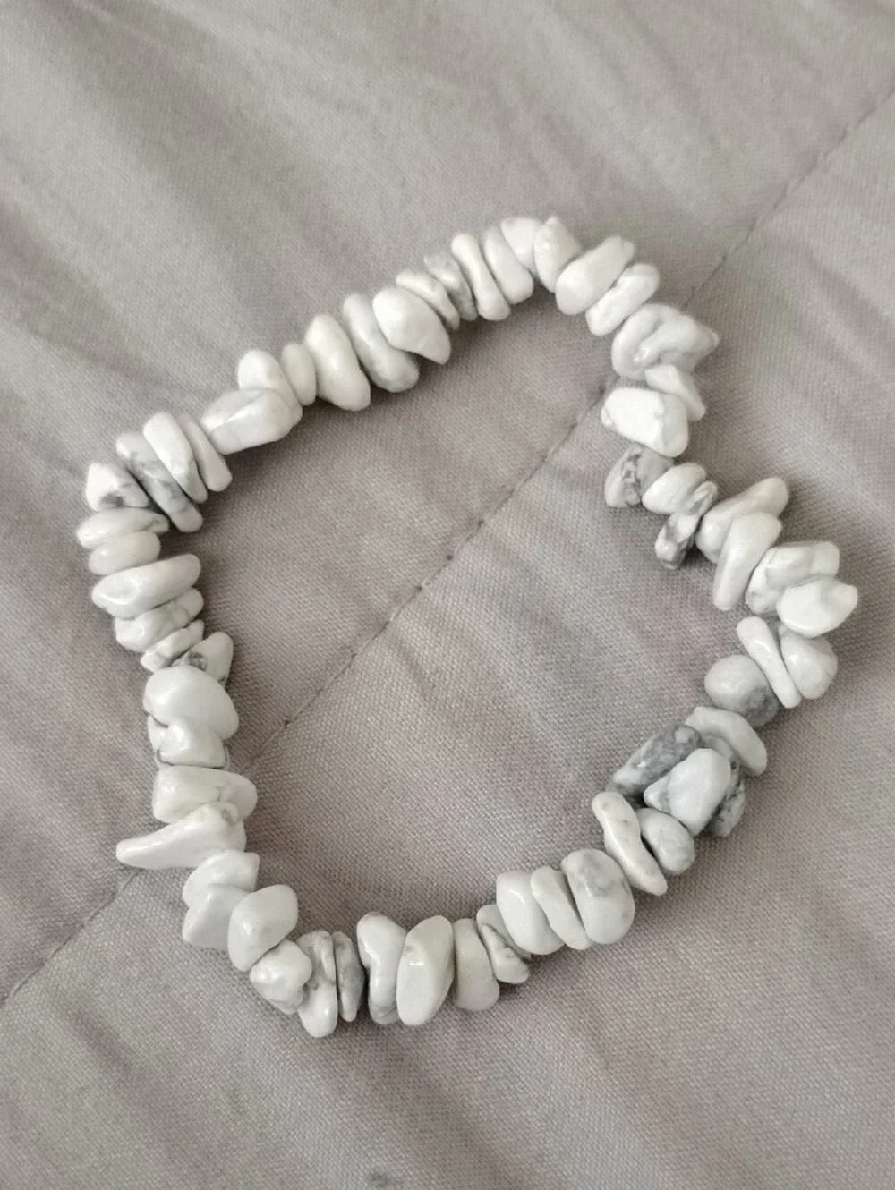 White Beaded Stretch Bracelets